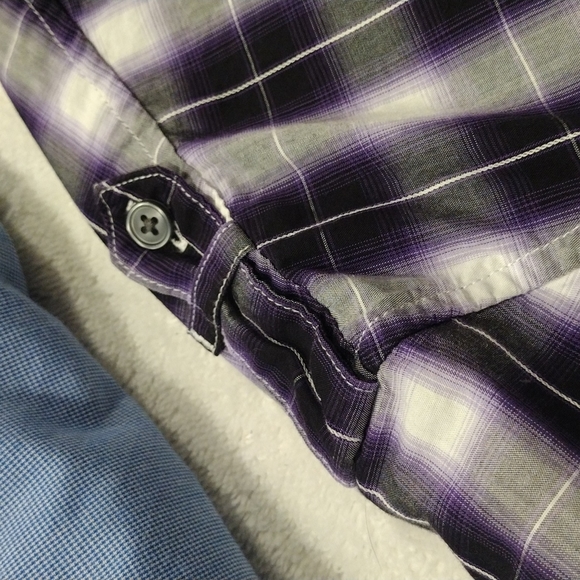 Apt 9xxl short sleeve button down shirt purple black white - Picture 8 of 9